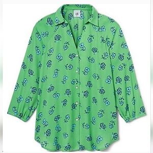 Cabi-5891 "Go-To" Top Floral Button Down-Size (oversized)Small